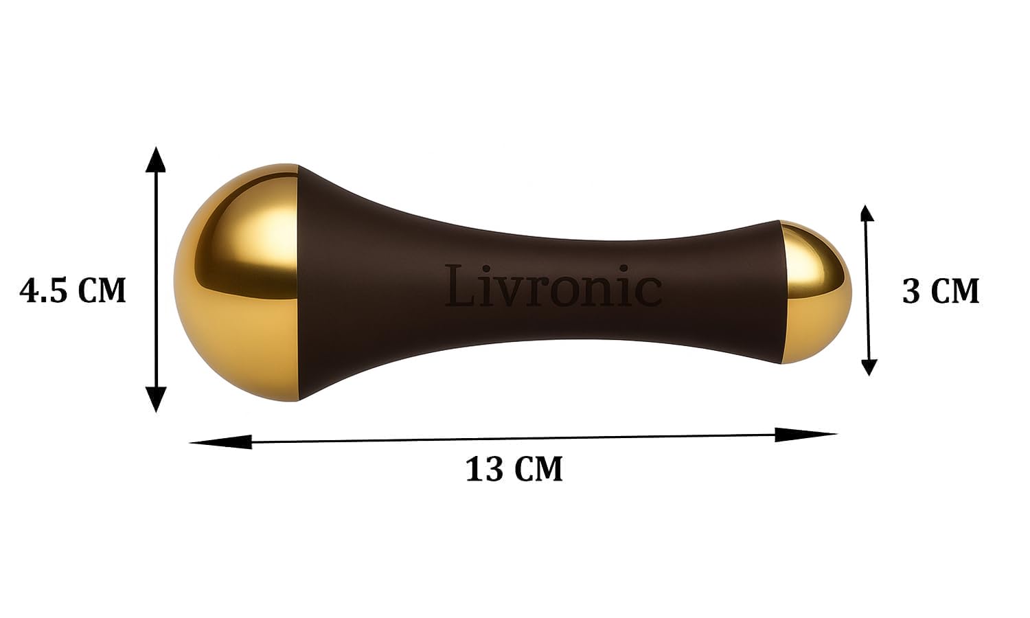 Kansa Wand for Foot Massage, Kansa Vati Foot Massager with Teak Wooden Handle, Kasa, Kasya Vati, Kansya Wati, Kashyachi Swakansa Vati for Body Wellness, Detox (Both Side Bronze Cap - 13cm)