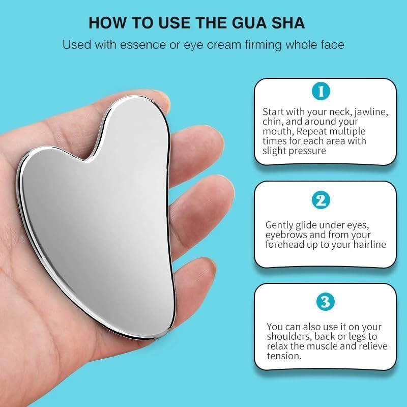 Livronic® Premium SS Gua Sha Tool For Face | 100% 304 Stainless Steel Gua Sha