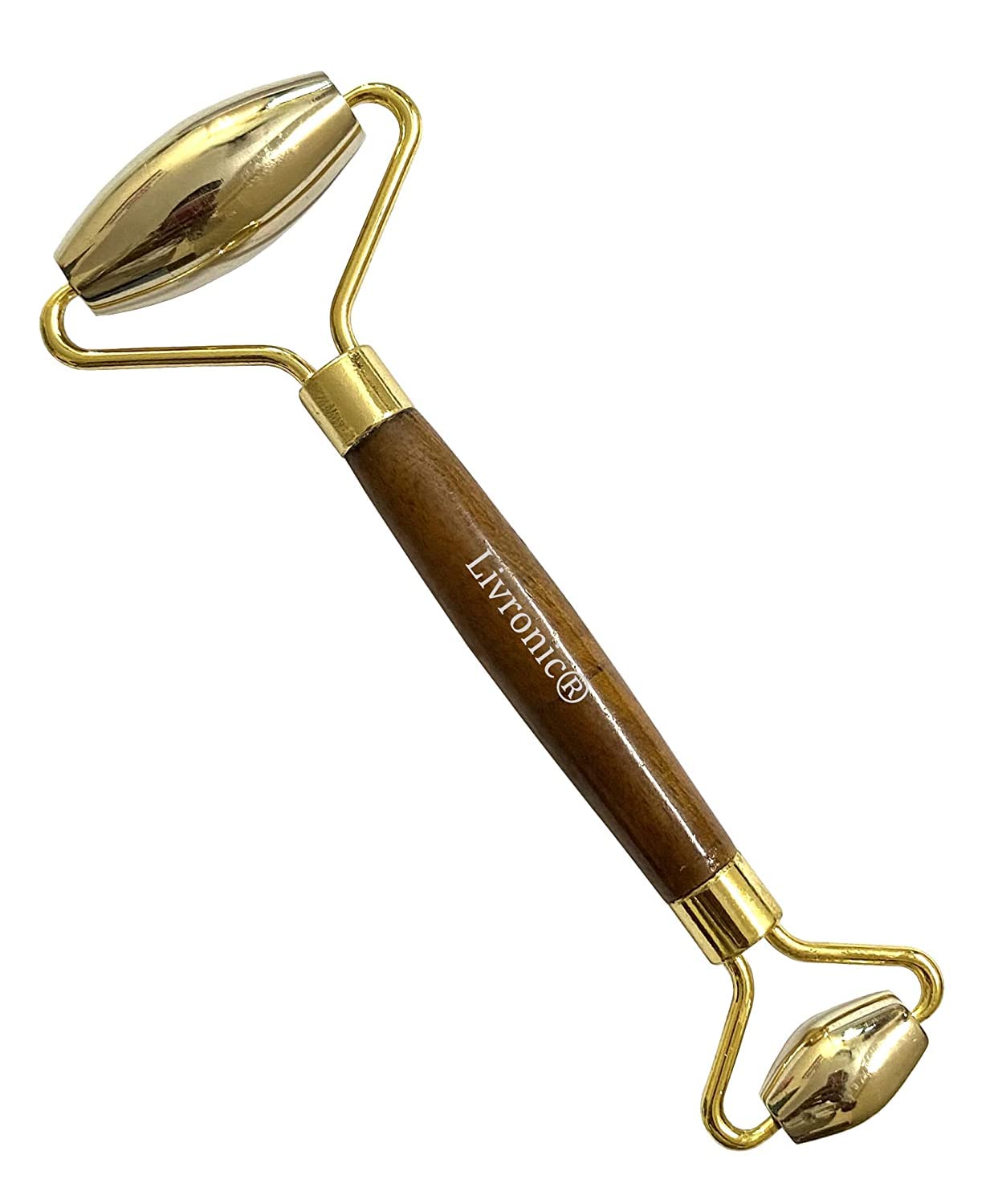 Livronic® Kansa Face Roller with Fine wood Grip