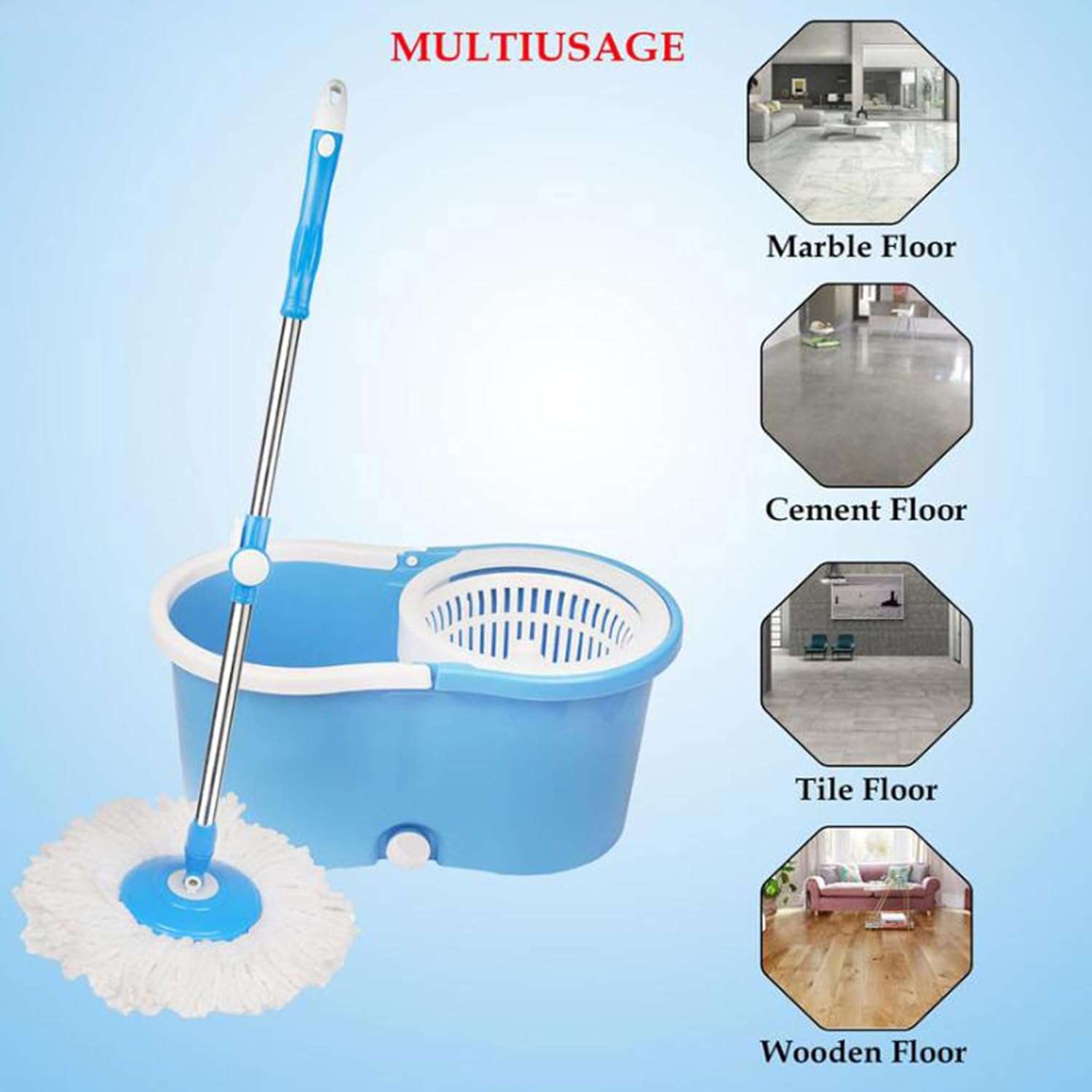Livronic® Bucket Mop for Floor Cleaning 360°Rotating