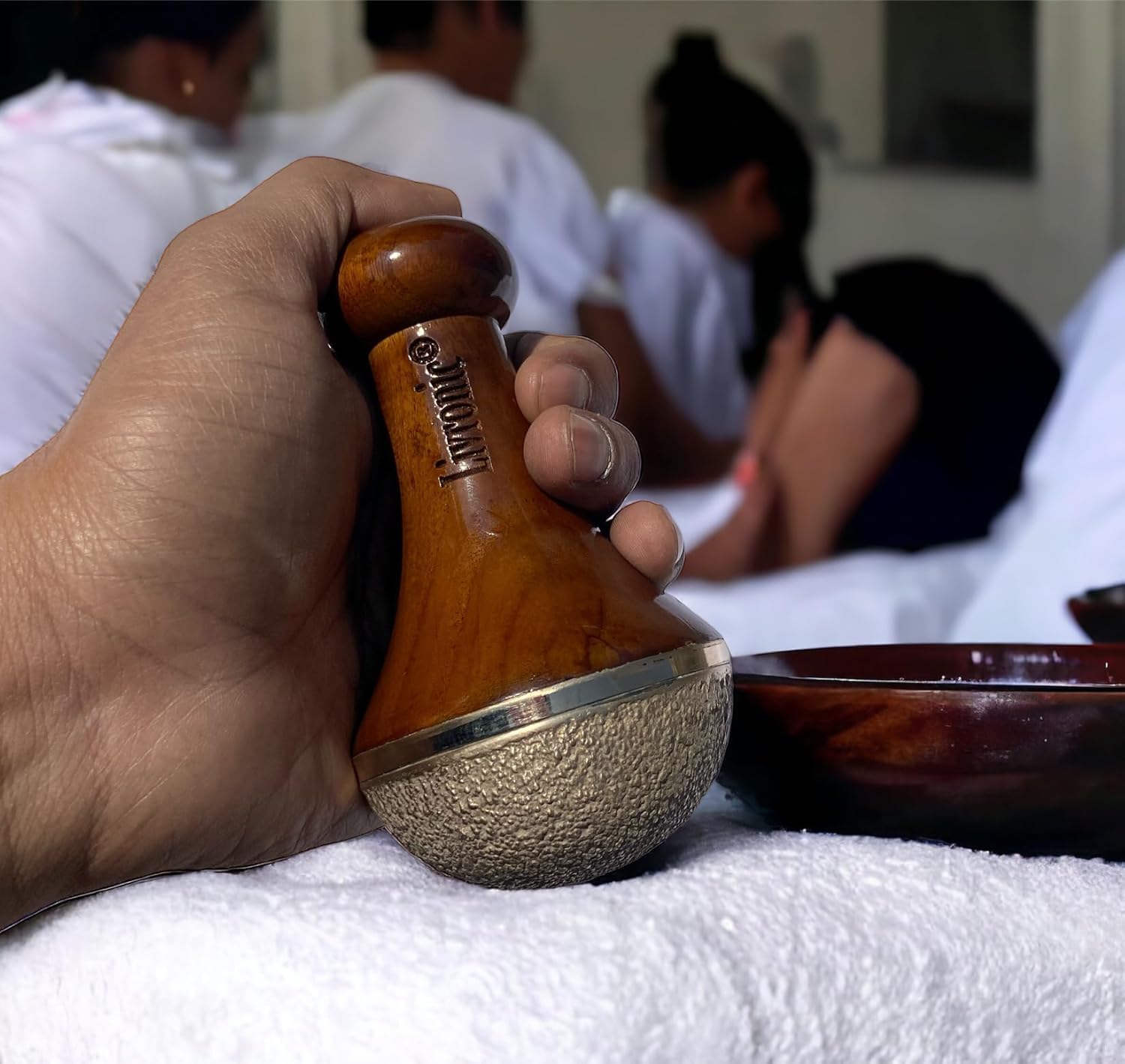 Ayurvedic Kansa (Bronze) Wand with Vatki Foot Massager – Scrub Surface