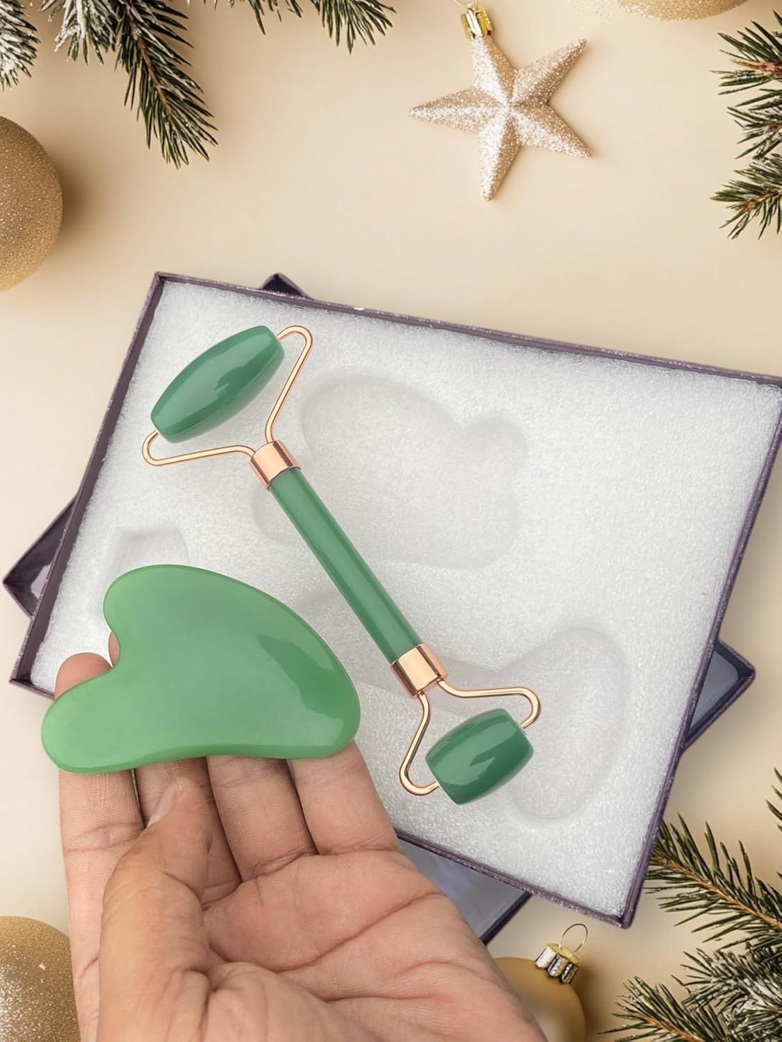Livronic® Jade Roller & Gua Sha Set Face Roller