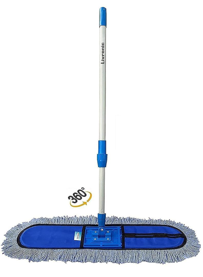 Livronic® Plastic Wet and Dry Cotton Floor Mop with 4Ft Long Handle with 360 Degree