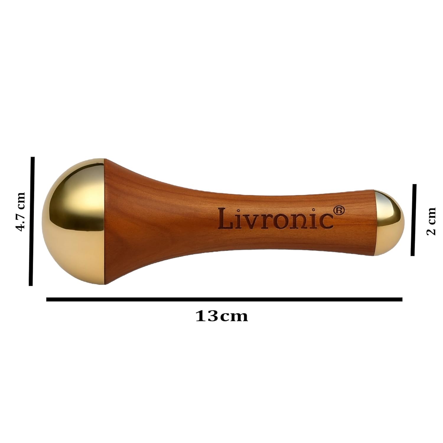 Ayurvedic Kansa (Bronze) Wand Massager With Dual-Sided Vatki (Dome) Plain