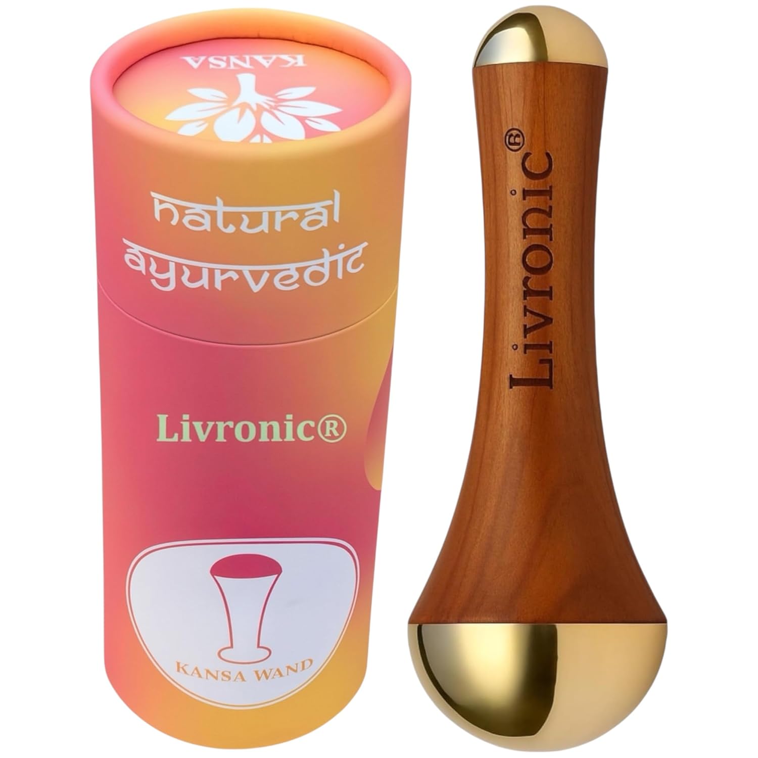Ayurvedic Kansa (Bronze) Wand Massager With Dual-Sided Vatki (Dome) Plain